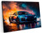 Printonia Bilder Leinwandbild 120x80cm Audi R8 Art Art Abstraktes Neon-Tuning-Rennen