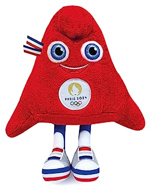Doudou et Compagnie - Peluche Mascotte Des Jeux Paralympiques de Paris 2024 - Bonnet Phrygien - Rouge Panache - Extra Douce - 33 Cm - Fabriquée En France - Dès la Naissance - JO2505 Phryge 23 cm