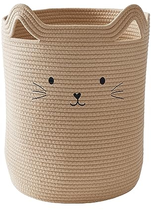 Vertbaudet Kinderzimmer Aufbewahrungskorb KATZE beige