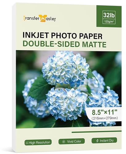 Fotopapier, doppelseitig, dünn, matt, 21,6 x 27,9 cm, 14,5 kg, für Tintenstrahldrucker, Färbetinte, 120 g/m², für Menüflieger, Broschüren, Kinder, Buchdruck, 50 Blatt