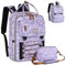 Tonyeee Wickelrucksack Rucksack- Abnehmbare Cross Body Flasche, Wickeltasche Reisen Essentials Baby Tasche mit Wickelauflage,Stylish Wickeltasche für Mama/Papa Lila-Weiß