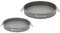 simpa Round 2PC Metal Colour Serving Trays Set with Handles, 30cm & 25cm Diameter Trays - Matt Grey