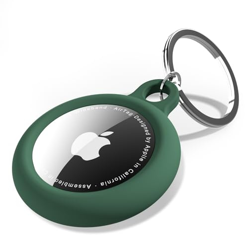 Oakxco für Airtag Schlüsselanhänger, Schutzhülle Airtag Hülle Silikon Anhänger Air Tag Schlüssel Halter Zubehör, Kompatibel Mit Apple Airtag Schlüsselbund Gepäckanhänger Case, Grün