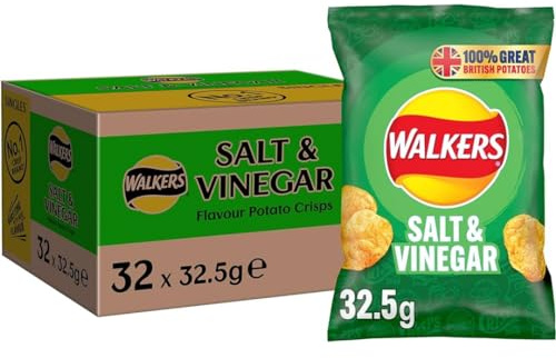 Walkers Salt and Vinegar Crisps Chips 32.5g x 32 Pieces