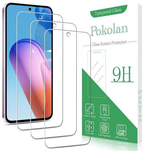 Pokolan Lot de 3 Verre Trempé pour Samsung Galaxy A55, Film Protection écran Anti Empreinte, Anti Rayures, Sans Bulles, Dureté 9H, HD Vitre Protecteur