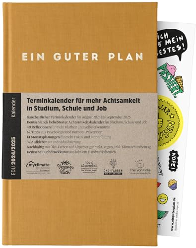Ein guter Plan Edu 2024/2025 – Terminkalender für mehr Achtsamkeit in Schule, Studium und Job – Nachhaltiger Planer von August 2024 bis September 2025 (Bernstein 2024/2025)