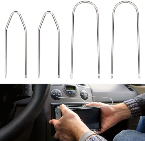 Car Stereo Removal Tools 4Pcs Car Radio Removal Tool Radio Removal Tool U & V Shape Keys Professional Auto Radio Removal Set for Radio Removal Audio Release