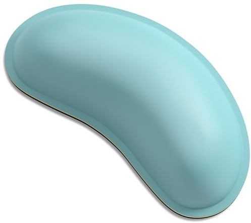 Dapesuom Maus-Handgelenkauflage, niedliches Ergonomisch Memory-Schaum Handgelenkstütze Pad für Computer-Schreibtischunterlagen, Leder-Handauflage für Büroarbeit und Laptop, Gaming, Rotkehlchen Eiblau