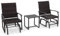 GIANTEX Rattan Gartenmöbel Set wetterfest, Gartenschaukel Schaukelstuhl mit gepolstertem Sitz, Balkonmöbel Set 2 Stühlen mit Tisch, Terrassenmöbel Outdoor Balkonset, Garten Sitzgruppe für 2 Personen