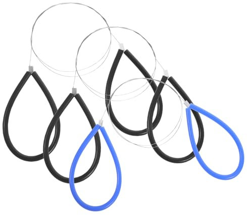 ZEYIYER 3PCS Clay Wire Cutter, Pottery Wire Rubber Handle, Pottery Steel Wire Cut Off Tools for Clay Artist Sculpting Cheese Dough(Black, Blue)