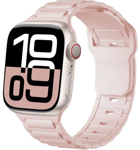 ALFARAY Silikon Armband Kompatibel mit Apple Watch 10 Armband 42mm 41mm 40mm 38mm für Herren Damen - Alpine Ocean Sportarmband für iWatch Series 10 9 8 7 SE 6 5 4 3 2 1 - Rosa