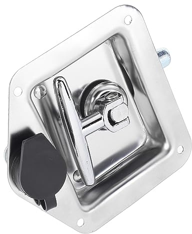 Pestillo con Manija en T Cerradura con Forma Plegable de Acero Inoxidable Pestillo para Caja de Herramientas Puerta de Remolque Altamente Pulida con Llaves y Junta Diseño Convenien