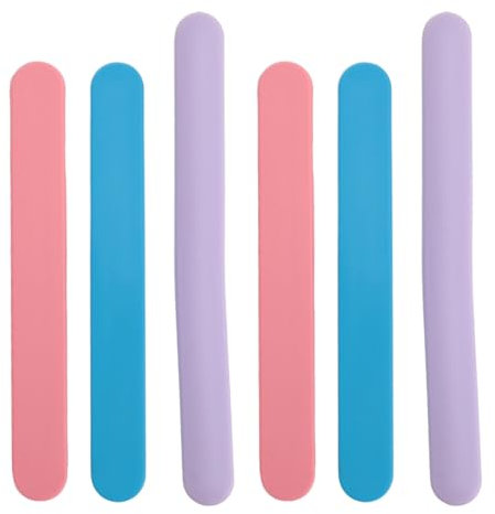 6PCS Cosmetic Spoon, Silicone Wax Stick Nonstick Reusable Cosmetic Spatula Facial Stirring Rod for Hair Removal Mixing Sampling