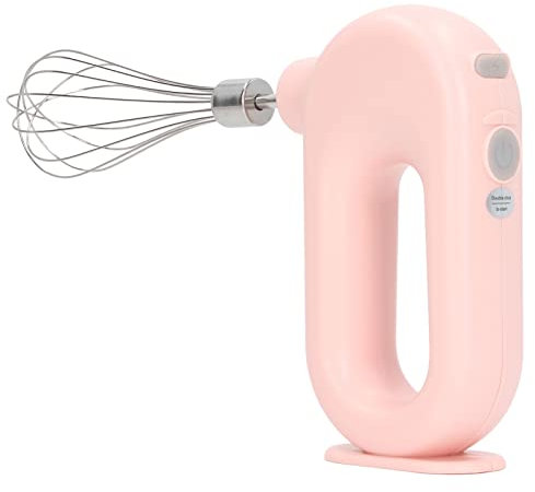 Elektrischer Handmixer mit USB-Aufladung, 4-stufig verstellbarer elektrischer Schneebesen und handgehaltener Milchaufschäumer für Kaffee und Backen (Pink)