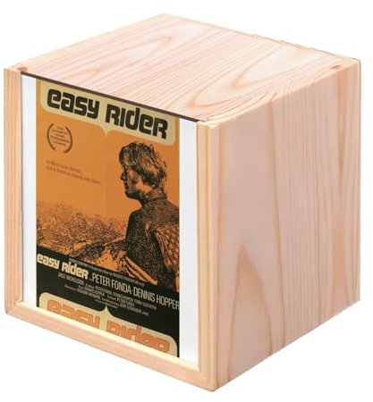 Fabulous Holzkiste – Easy Rider alter Filmposter Vintage (10 x 10 x 10 cm)