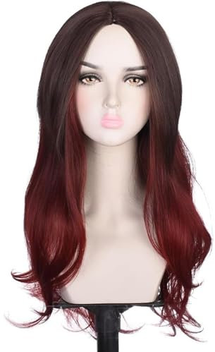 WCCNKK Anime Cosplay Perücke Gamora Long Wavy Halloween Kostüm Cosplay Perücke, Für Party Karneval Weihnachten, Animationsausstellung, Dekorative Accessoires, Mit Perückenkappe