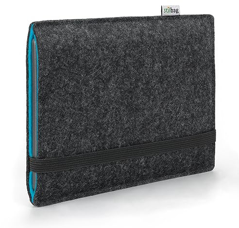 Stilbag Finn Schutzhülle kompatibel mit Amazon Kindle Paperwhite Signature Edition | Farbe: anthrazit/Azur | Filz Case für eBook Reader, Made in Germany