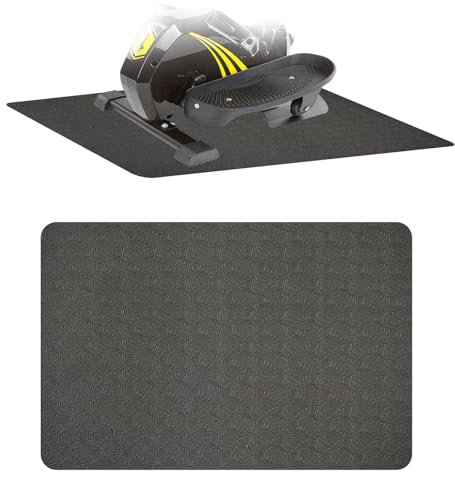 Rutschfeste Trainingsmatte für Ellipsentrainer unter dem Schreibtisch, dicker und leiser, 60 x 45 x 0,5 cm, geeignet für Ellipsen-Beintrainer, Fuß- und Beinpedaltrainer für Senioren, Fitness,