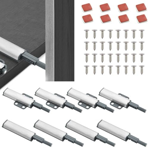 8 Stück Push to Open, Drucktüröffner Türöffner Drucköffner Schranktür Schrank Türöffner Tip on Druckschnapper Magnet für Türen Möbel Schranktüren Softclose Nachrüsten