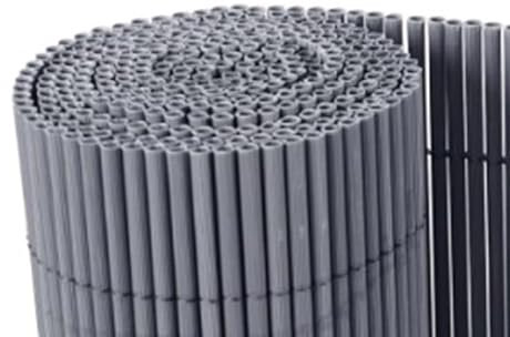 Mugar- Cañizo de PVC imitación a Mimbre de PVC de 1.600gr/m2- Mimbre Artificial- 5 MODELOS (Gris, 1.5x3 metros)