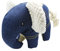 Paulde Dog Toy - Durable Denim and Jute Elephant with Rope & Squeaky Function