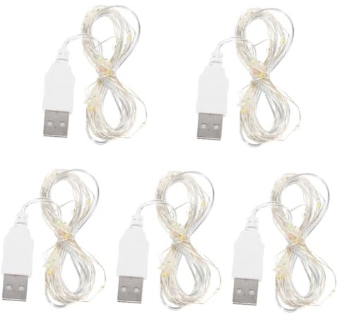 Zerodeko 5 Stück Lichterketten USB Lichterketten Regenbogen Streifenlichter Farbwechsel Weihnachtsbaum Party Layout Requisite Festival Lichter Festival