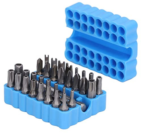 BAFOVY 33Pcs Set de Bits de Tournevis de Sécurité, Kit D'Outils à Tige Hexagonale 1/4 Pouce pour Automobile, Maintenance et Réparation D'Ordinateurs en Acier Chrome Vanadium, Boîte de