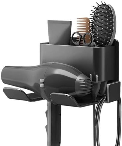 UHETLET Föhn Halterung Fönhalter Ohne Bohren Föhnhalter Föhnhalterung bad Alu Haartrockner Halterung zum Kleben Wandmontage Universal Haartrocknerhalter Haartrockner Fönhalter für Bad Barbershop Hotel