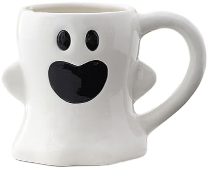 Generico Taza fantasma – Taza fantasma fantasma diseño oscuro, de cerámica estilo gótico para cocina, té, café, fiestas, otoño, Navidad, niños y adultos