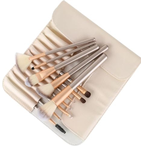 Brochas de Maquillaje, 12 piezas, Pinceles Profesional, Suaves y Duraderas Pinceles Maquillaje, para aplicar y difuminar, sombras de ojos, base, corrector, pinceles, para Cosmética Facial y Ocular