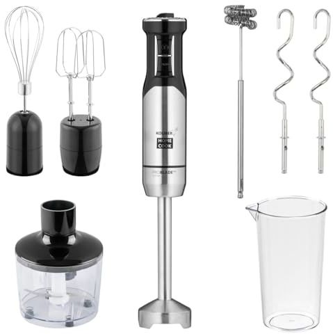 Koliber ROTOMAX X 1400W Stabmixer Set Pürierstab Edelstahl 12 Stufen Turbo Zerkleinerer Schneebesen Knethaken Milchaufschäumer PROBLADE Technologie BPA frei Soft Touch Küchenmixer