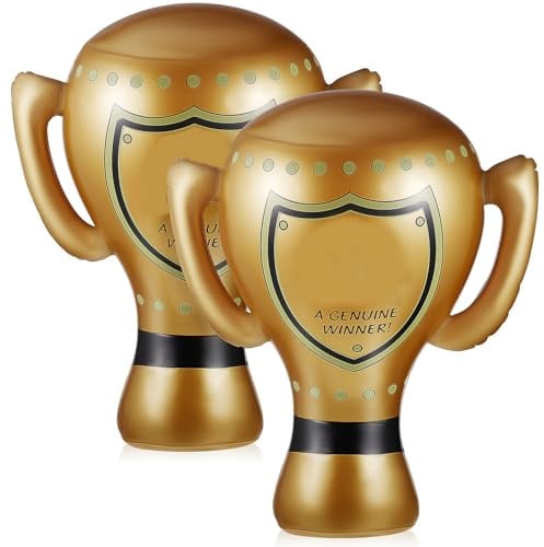 MUELODSIC 2 Pezzi Coppa Gonfiabile in PVC con Manici, Decorazione Colorata per Feste, Giochi e attività Scolastiche, Coppa Gonfiabile Pieghevole Trasportabile
