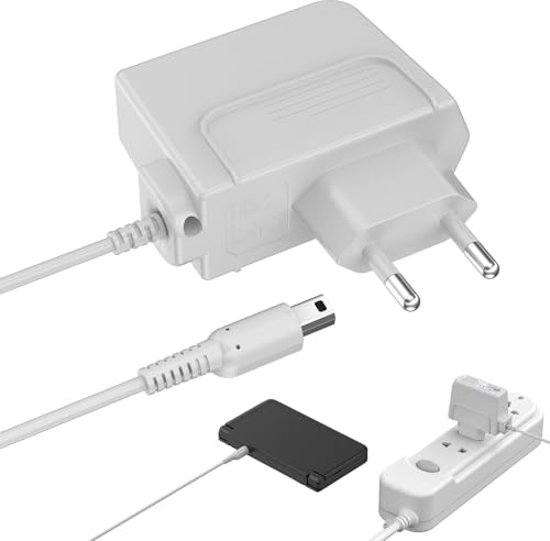 Cargador para Nintendo 3DS,Adaptador de corriente cargador de viaje para Nintndo New 3DS XL/New 3DS/3DS XL/3DS/New 2DS/2DS XL/2DS/DSi/DSi XL - Gris