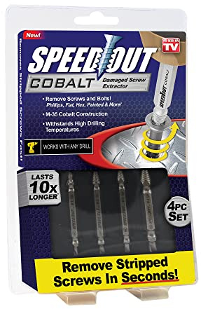 Ontel SpeedOut Cobalt Damaged Screw Extractor Kit, 4 Piece Set
