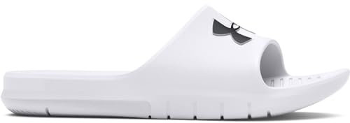 Under Armour Uomo Path Sleeveless, Ciabatte piscina confortevoli e resistenti, Ciabatte uomo ad asciugatura rapida ideali per l'uso negli spogliatoi o a bordo piscina,White / White / Black,46