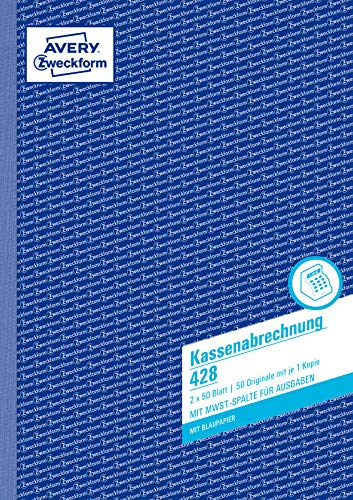 Avery Zweckform 428 Kassenabrechnung (mit Blaupapier | 5 Stück)