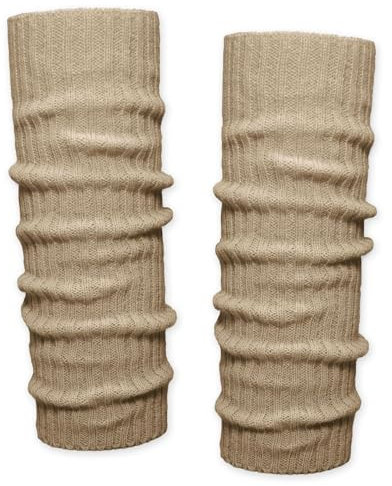 Soul-Cats Grobstrick Bein Stulpen unifarben Beinwärmer Leg Warmers Beinlinge für Herbst Winter Sport, Farbe: beige