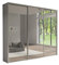 mb-moebel Grande Armoire de Chambre, Penderie avec etagères et 3 Portes coulissantes (L x H x P): 254x244x62 cm Bora (3 x Miroir) Corps Blanc