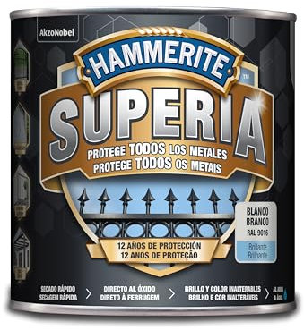 Hammerite Esmalte antioxidante al agua, Blanco, 2,5 L
