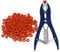 Generies Animal Elastrator Castration Pliers with 100 Rubber Rings Metal Collet