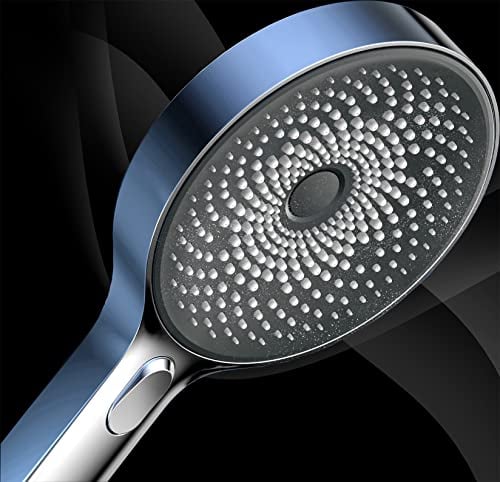 Krobec Handbrause Duschkopf, große Duschkopf Regendusche 130 mm, Handbrause, mit 3 Strahlarten,Premium-Duschset, Massagedüse für Spa (Chrom)