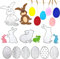 Stanzschablonen Ostern, Metall Scrapbooking Stanzschablone, 3 Stück Ostern Prägeschablonen Stanzformen, Schneiden Schablonen Osterhase Ostereier, für Karten Fotoalbum DIY Handwerk