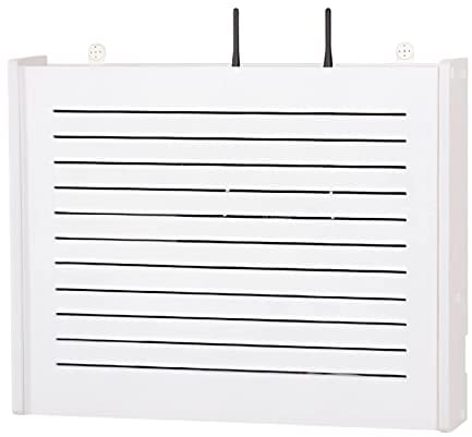 ECTbicyk Schweberegale Multimedia-Anschlussdose Sperrbox Lagerfreie Aufbewahrungsbox Für WLAN-Router WLAN-Regal Wanddekoration (Color : Weiß, Size : 37 * 10 * 28.5cm)