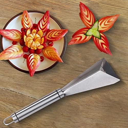 QCSTORE Obstschnitzmesser Edelstahl Obst Schnitzmesser Obst Carving Cutter DIY Teller Dekoration Gemüse Obst Schnitzwerkzeuge Gravierklingen für Gemüsefrucht Melonenschneider