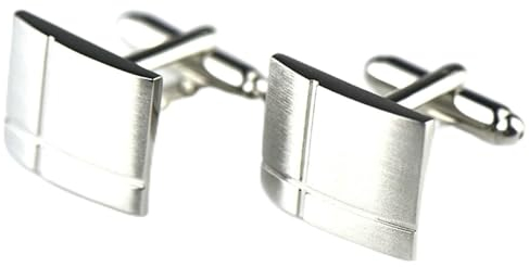 BCughia Manchettenknoepfe Klein, Herren Manschettenknöpfe Silber Silber Kupfer Rechteckige Ausführung Manschettenknöpfe zur Neujahr Vatertag 18mm