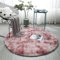 KISUFU Tappeto Rotondo Salotto Soggiorno- Tappeto in Velluto soffice, Adatto per Tappeto da Soggiorno, Tappeto Lungo e Morbido soffice, Cuscino per Divano con Moquette Antiscivolo (100 cm, Rosa)