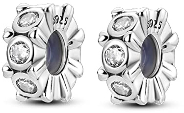 Parmuz Clip Spacer Charme für Armband 925 Sterlingsilber Pave Cubic Zirkonia Clip Lock Spacer Stopper Charm Bead Star Moon Evil Eye Charm Schmuck Geschenk für Frau