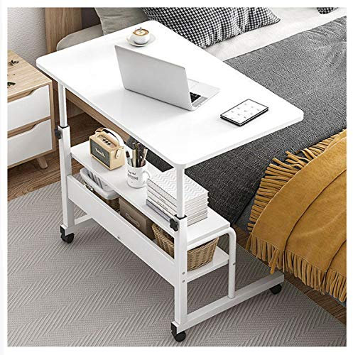 TAISK Betttisch, Computer-Stehpult, fahrbar mit Rädern, tragbarer Beistelltisch für Bett, Sofa, Krankenhaus, Lesen, Essen