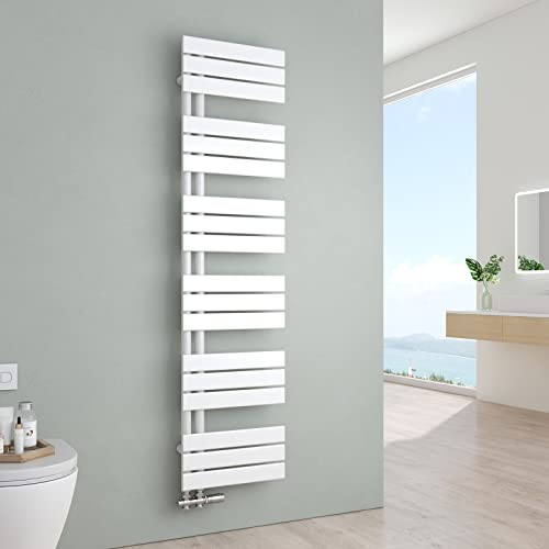 S'AFIELINA Badheizkörper Paneel Heizkörper Bad 1599x400mm Handtuchheizkörper Seitenanschlusss 684 Watt Handtuchtrockner mit Anschluss Links oder Rechts (Weiß)