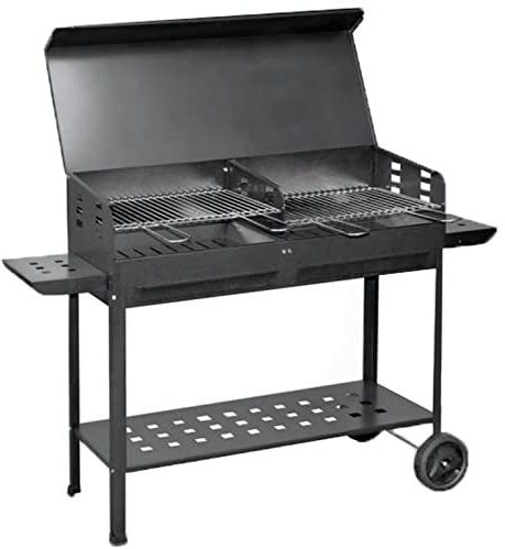 La zappa Barbecue bbq fornello brace carbone doppia griglia fonacella fornacetta 40 x 100 cm
